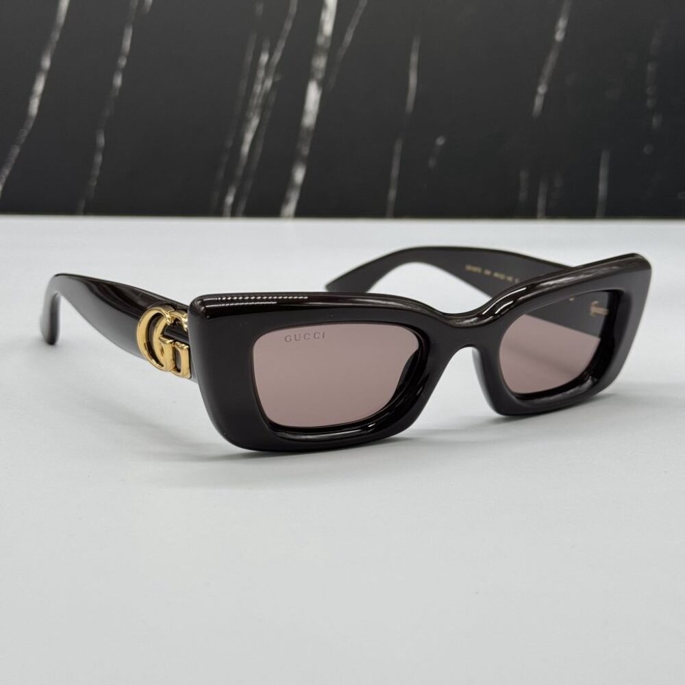 NEW GG1827S 004 GUCCI SHINY BROWN/VIOLET WOMEN GUCCI SUNGLASSES - Picture 4 of 13